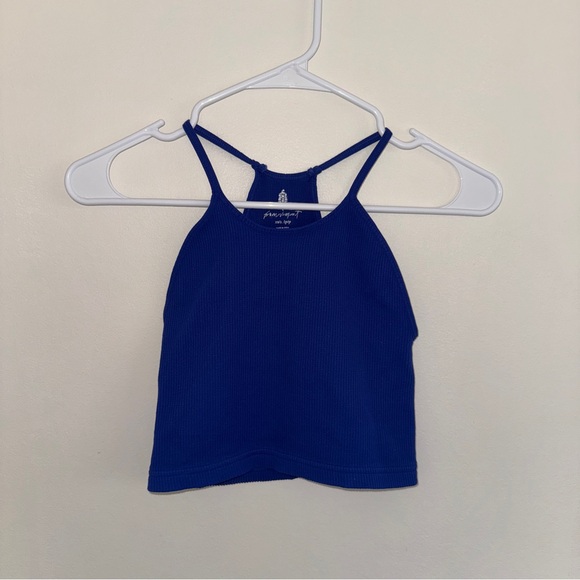 Free People Movement Happiness Runs Crop Tank XS/S Blue - Picture 2 of 4